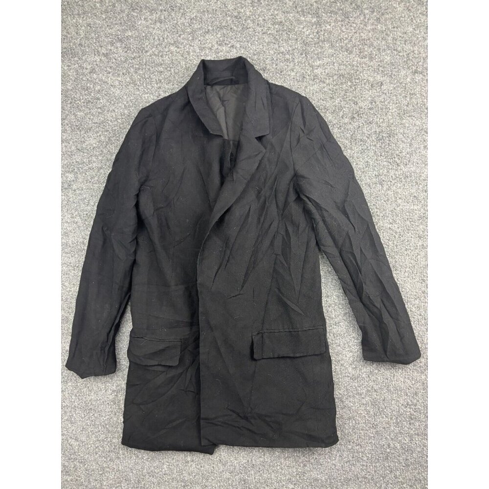 All Saints Blazer Women's 4 Black Wool Blend Open‎ Front Business Career